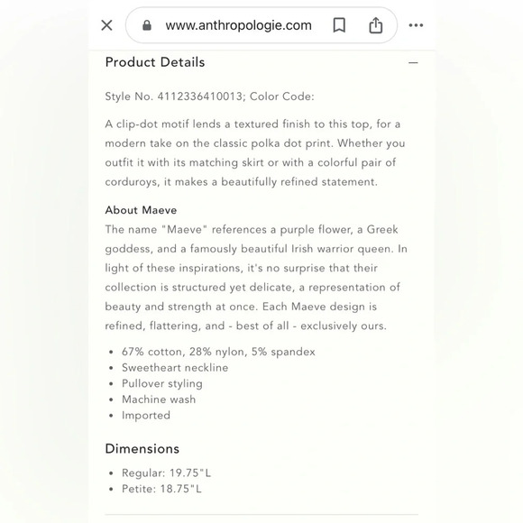 MAEVE by ANTHROPOLOGIE Sevigny Top in Navy - Picture 9 of 9